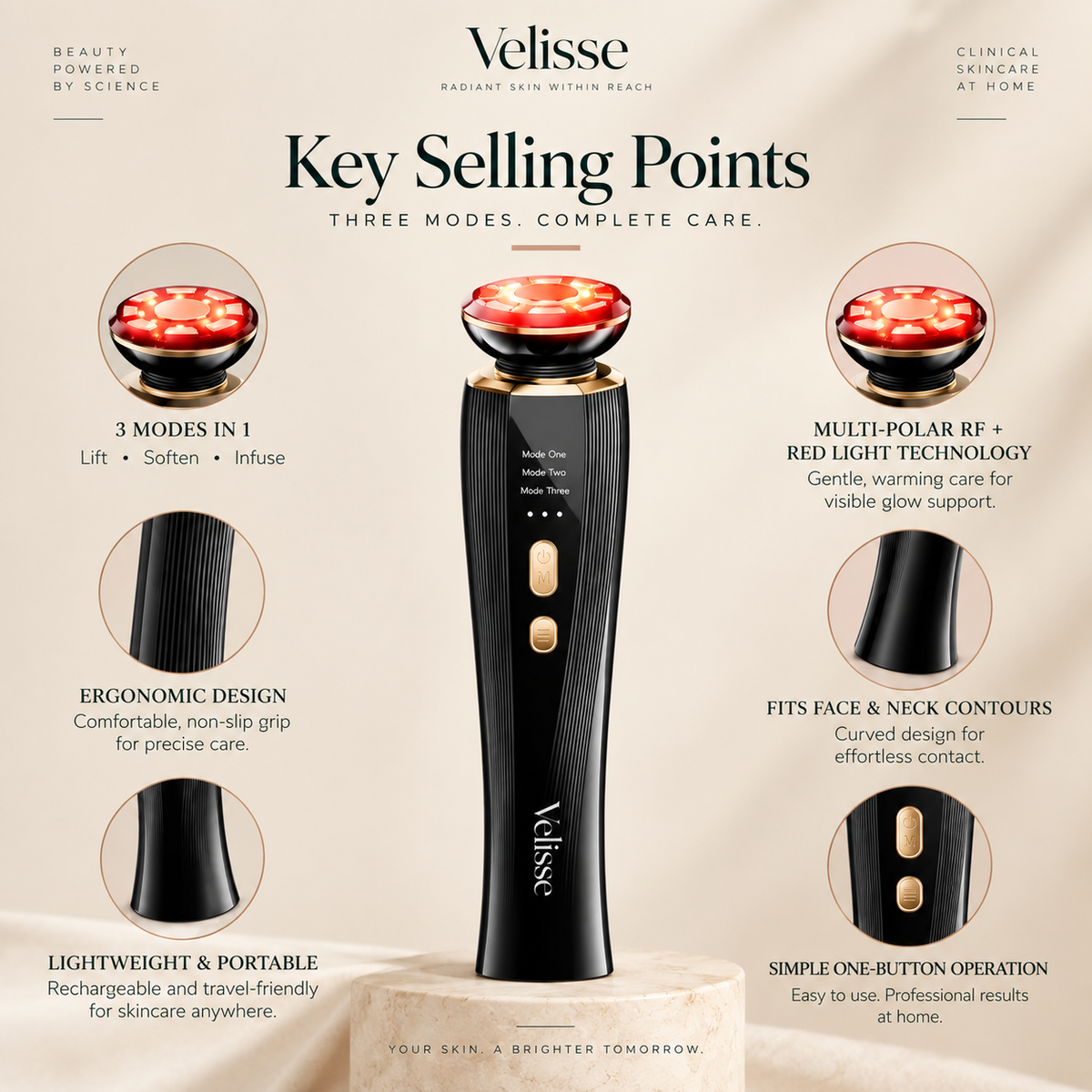Velisse — Red Light Therapy Skincare Massager